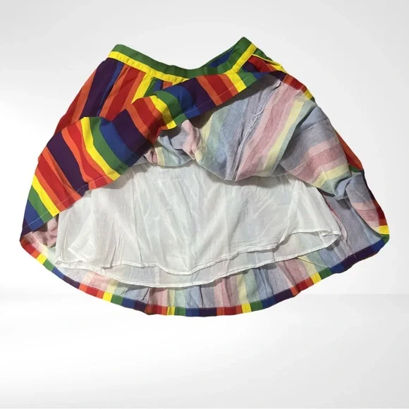 ModCloth Rainbow/Pride Midi 100% Cotton Skirt Size XL EUC - Picture 4 of 10